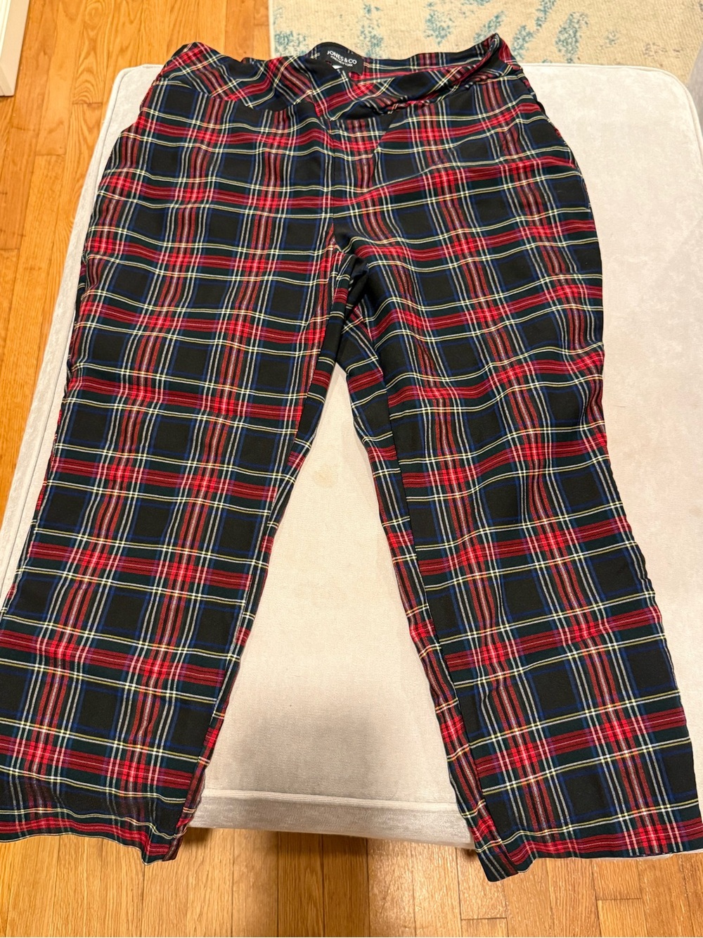 Jones New York Red and Black Plaid Trousers